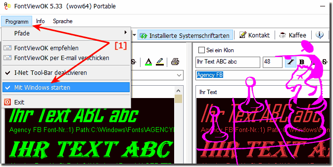 Aus Autostart entfernen ber das Men, Programm!