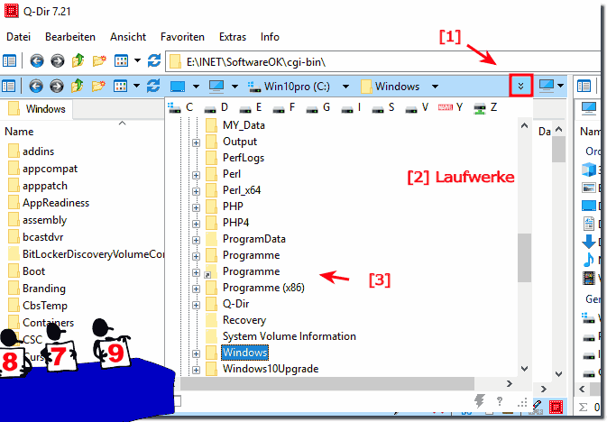 Adressleiste mit Verzeichnis Baum im Dateimanager!