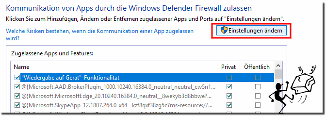 Defender Firewall Einstellungen ndern!