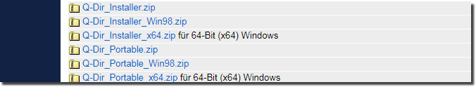Q-Dir Download Varianten!