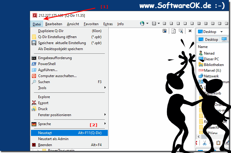 Quad Datei Explore fr Windows schnel neu starten!