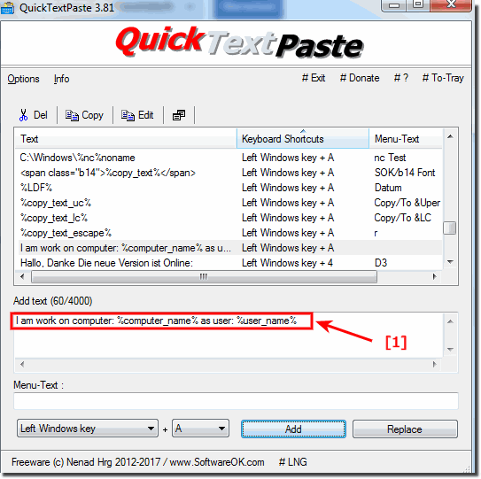 quick text paste