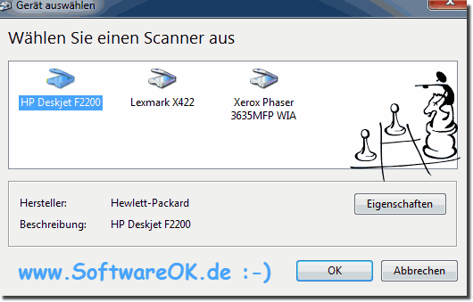 Windows Bilderfassung Scanner Auswahl!
