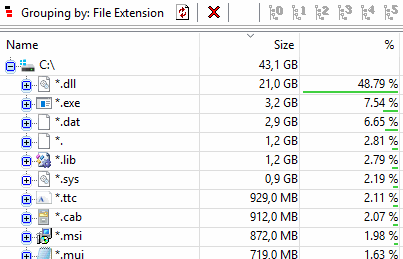 HD Platz Anzeige Ordnergre, Dateianzahl uvm