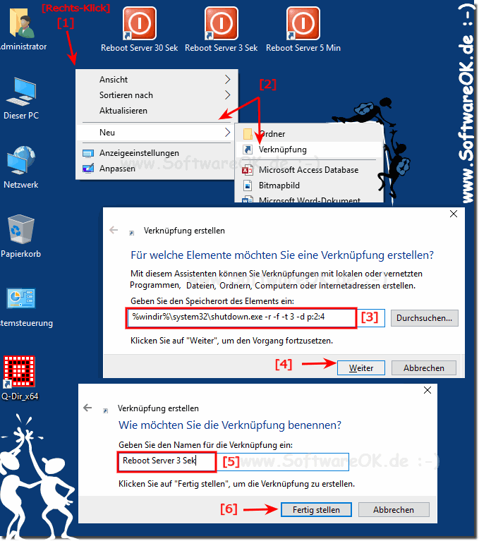 Reboot Server per Desktop Button In 3 Sekunden!