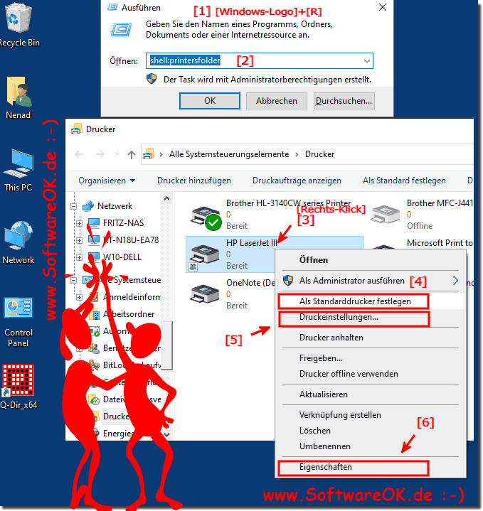 Standard-Drucker Einstellungen bei MS Server 2019, ....!