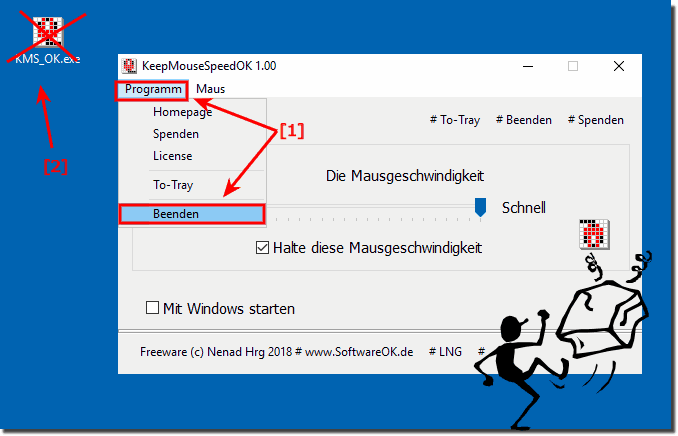 KeepMouseSpeedOK, um die Mausgeschwindigkeit auf allen Windows (10, 8.1, 7, ...) zu halten!