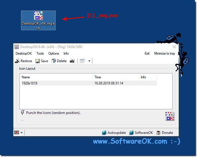 Desktop-OK Symbol Layout und Positionen speichern Mglichkeit unter Windows 10,8.1!