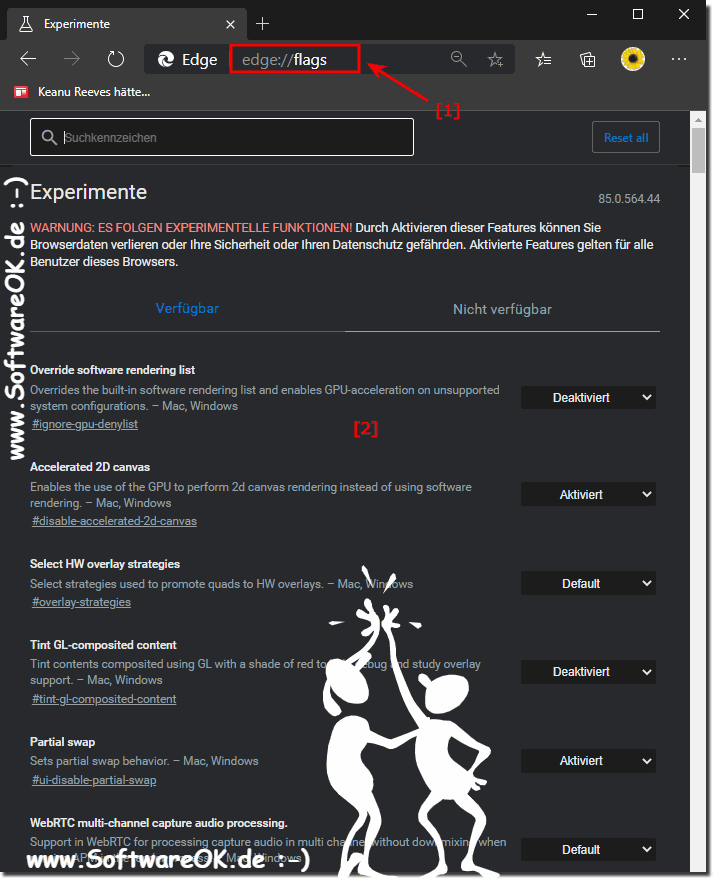 Edge://flags Experimentale versteckte Funktionen und Einstellungen ffnen!