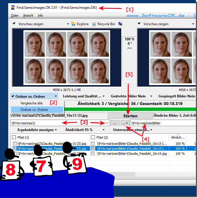 Bilder im einem Ordner mit einem anderen Verzeichnis vergleichen!