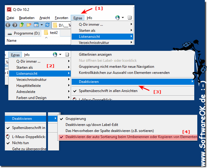 Sortierung bei neuen Objekten im Datei Explorer deaktivieren!