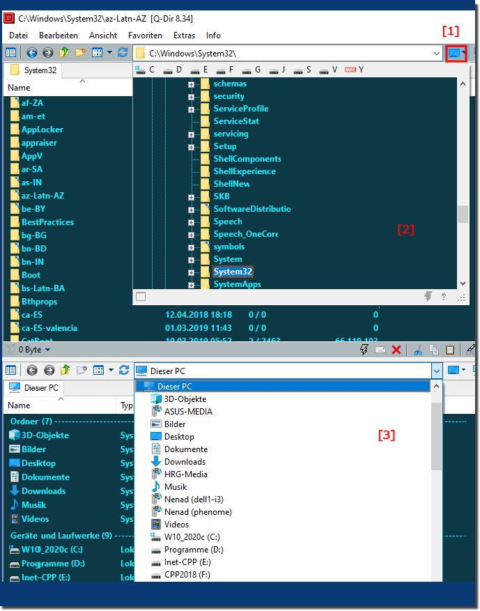 Verzeichnisbaum in den Explorer Adresszeile verwenden unter Windows!