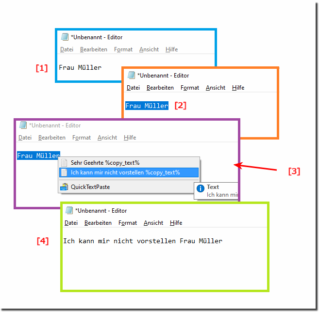 Texte mit kurzen individuellen Ergnzungen via copy_text !