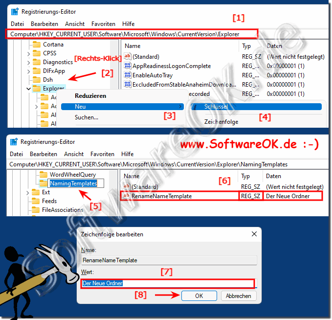 Neu Ordner den Standardname auf Windows 11,10, ... ndern!