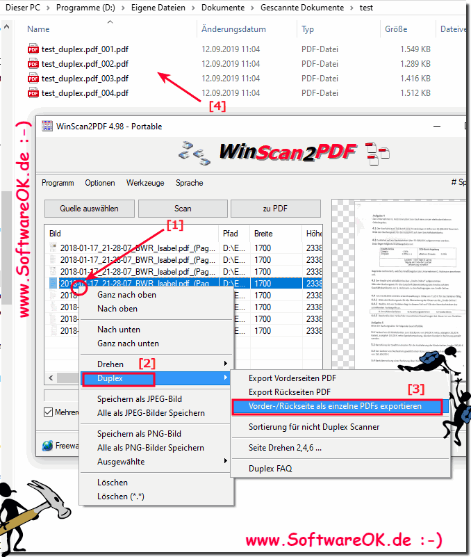 Vorderseite  Rckseite einscannen und diese dann als ein PDF speichern!