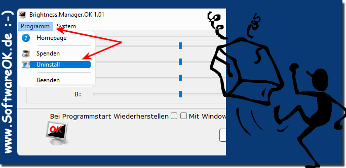Entfernen Sie einfach den Bildschirm Helligkeit Manager von ihrem MS Windows OS!