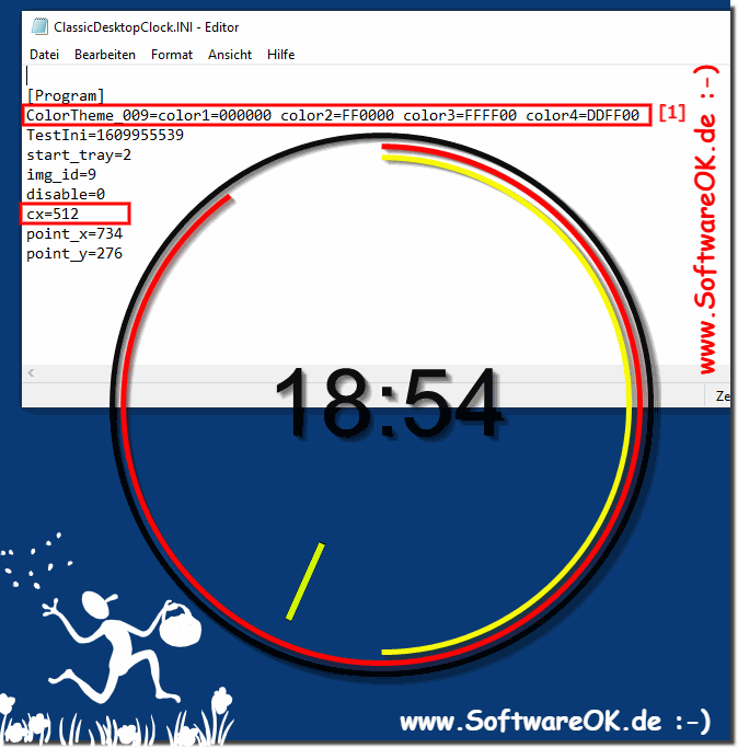 Desktop Uhr die Einstellungen auf MS Windows 10 als Deutsche Flage!