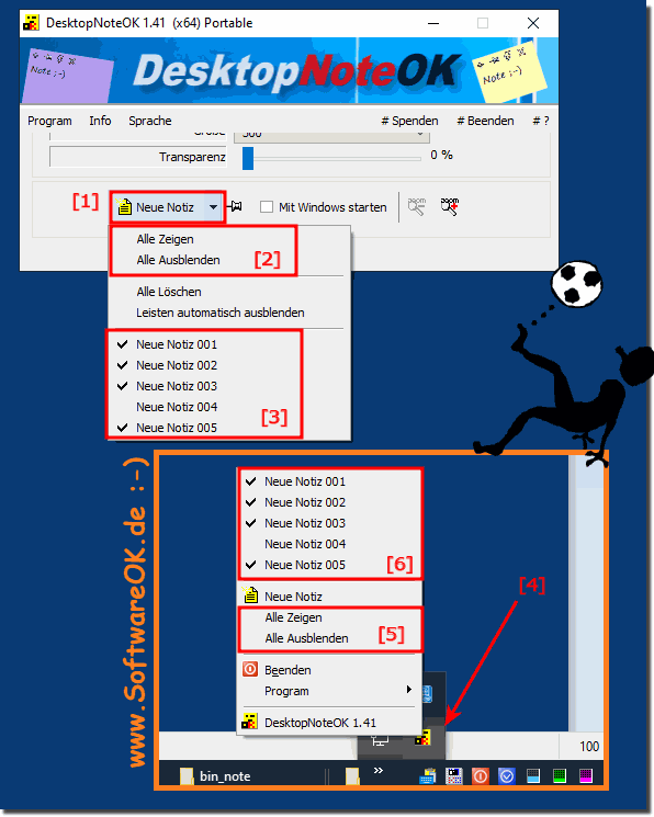 Die Desktop Notizen Ausblenden oder alle zeigen!
