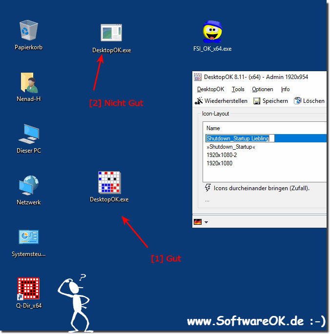 Das Desktop Icon Positionen speichern Tool funktioniert nicht!