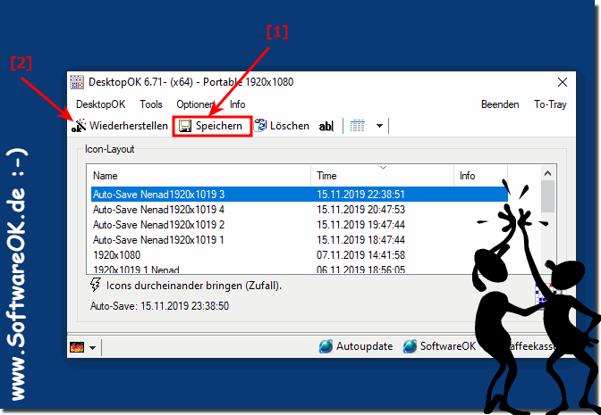 Desktop Icons Position Speichern und Wiederherstellen!