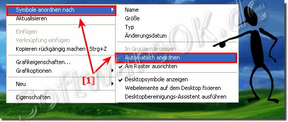 Desktop Symbole automatisch anordnen Windows-XP!