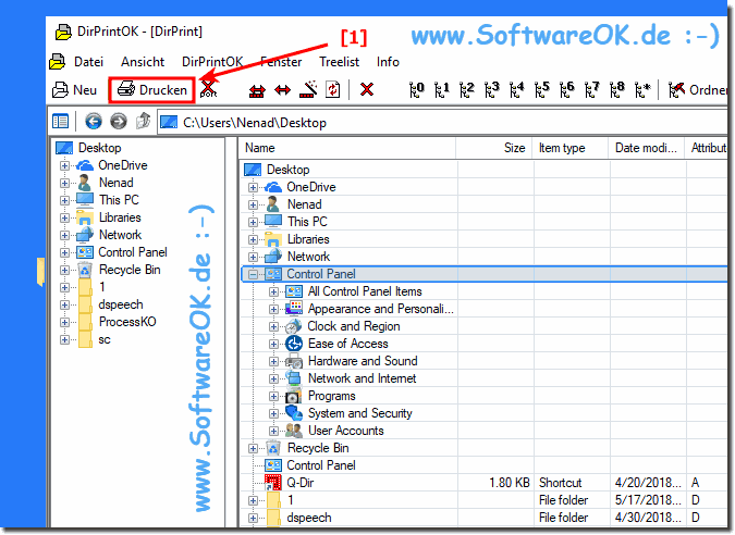 Das Ausdrucken der Verzeichnisse in allen Windows Betriebssystemen!