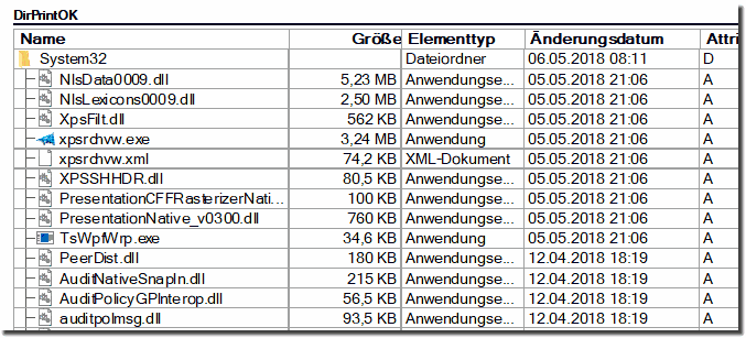 Ordnerinhalte Druck aus dem Datei-Explorer Windows-10!