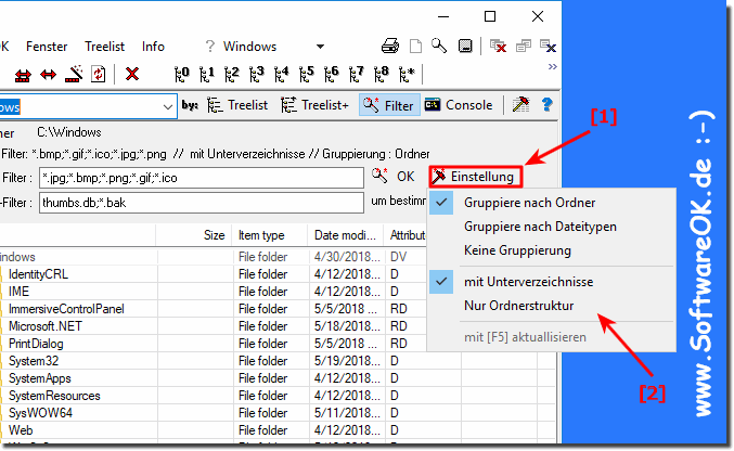 Verzeichnisstruktur Drucken