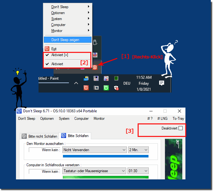 Don't Sleep unterschied Aktivieren und Aktivieren plus!