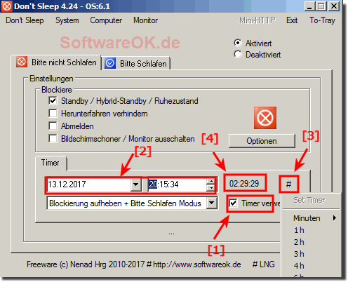 Ruhezustand timer