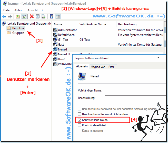 ndern Sie Ihr Kennwort dauerhaft deaktivieren!