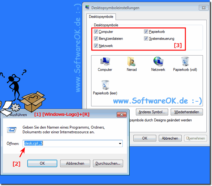 Arbeitsplatz oder Mein Computer als Icon anzeigen!