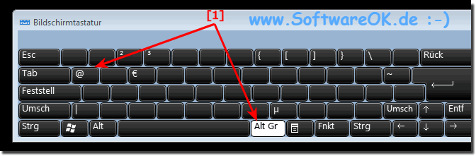 Das @ auf der Windows 7 und Vista Bildschirm-Tastatur!
