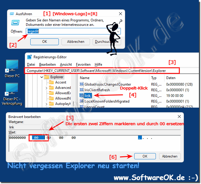 Neue Verknpfung ohne Verknpfung im Namen unter Windows 11, 10, ...!