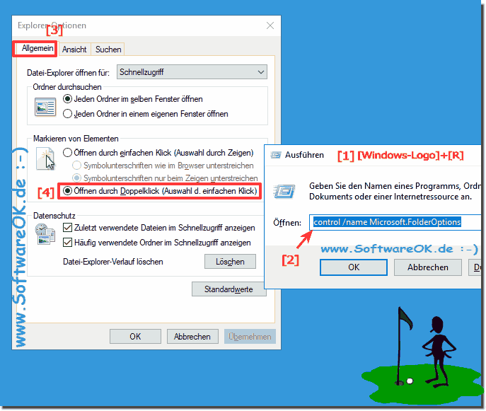 Windows Maus öffnet Dateien bei einem klick!