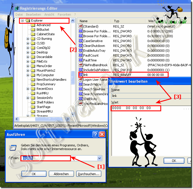 Windows Verknüpfung ohne Verknüpfung mit Text im Verknüpfungsnamen!