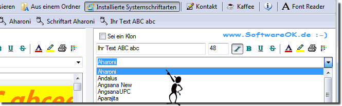 Auswahlbox für Schriftarten in Windows-Font-View! 