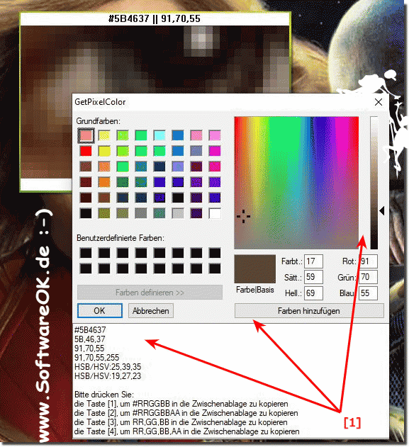 Erfassen der Pixel-Farbe auf MS Windows OS!