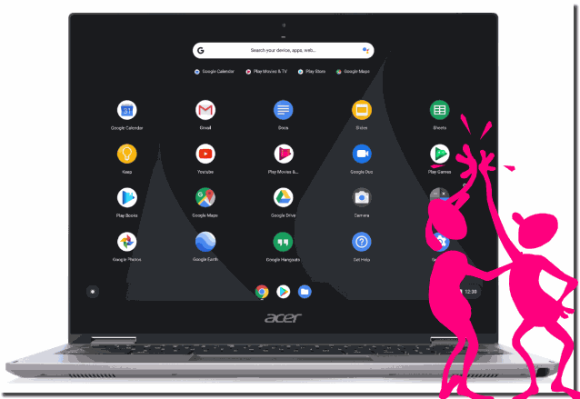 Beispiel Chrome OS auf einem Notebook!