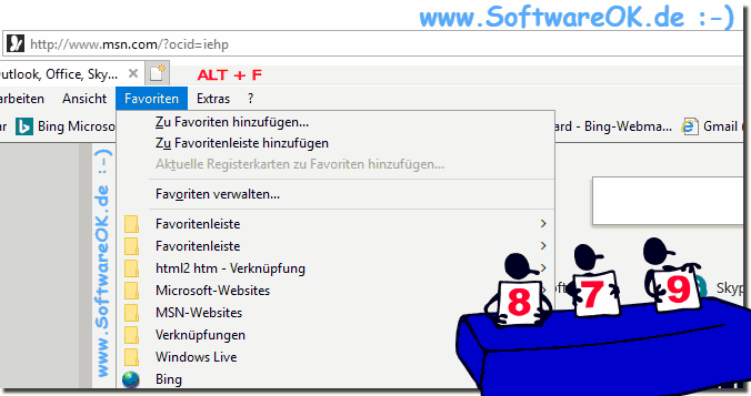 Beispiel Favoriten im Internet Explorer!