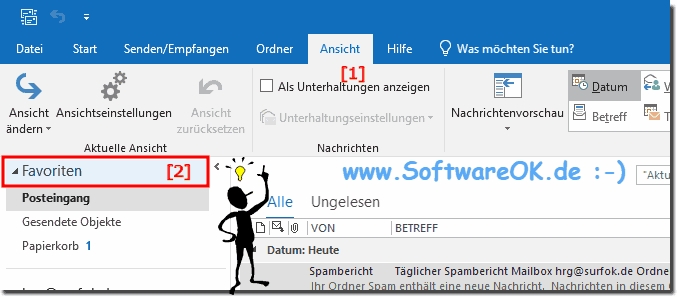 Beispiel Favoriten in MS Outlook!