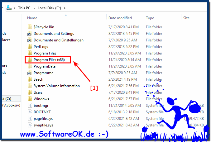 Der  x86 Programme Ordner auf MS Windows x64 OS!