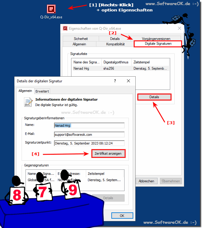 EV und OV Code Signing Zertifikat abfragen!