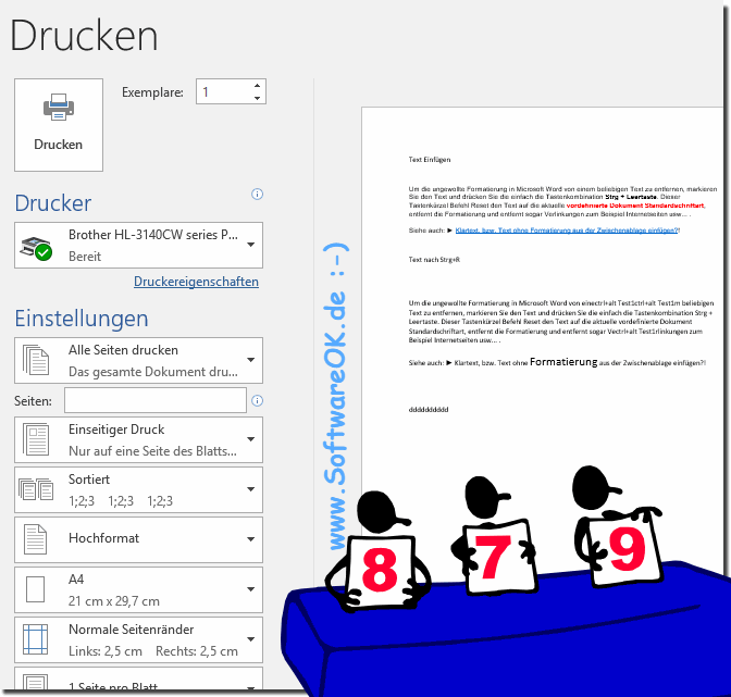 Eine Office Druckvorschau in MS Word!