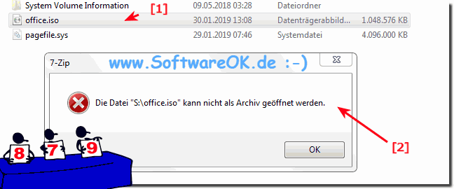 ISO oder IMG ffnen, bei Defekt mit 7-Zip!