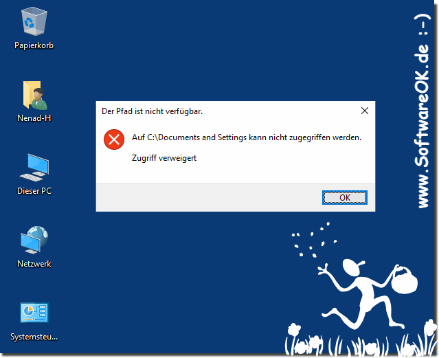 Ohne Zugriffsrechte typische Fehlermeldung Zugriff verweigert!