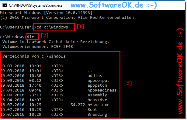 Verzeichnis von Windows auflisten!