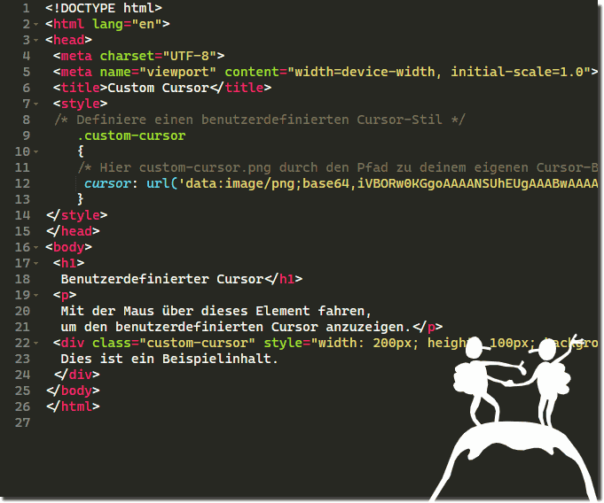 Der Maus-Cursor-Stil in HTML zum Beispiel ndern der Gre?