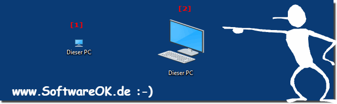 Verkleinerte und Vergrößerte  Desktop-Symbole auf MS Windows OS!