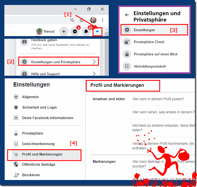 FaceBook.de Chronik und Markierungseinstellungen!